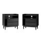 Walker Edison - Boho Solid Wood Nightstand (set of 2) - Black