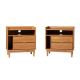 Walker Edison - Boho Solid Wood Nightstand (set of 2) - Caramel
