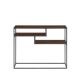 Walker Edison - Modern Minimal Entryway Table with Floating Shelves - Dark Walnut/Black