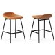 Simpli Home - Dafney Counter Height Stool (Set of 2) - Camel Brown