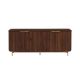 Walker Edison - Scandi 4-Door Minimalist Reeded Sideboard - Dark Walnut