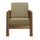 Handy Living - Carlyle Exposed Wood Frame Mid-Century Modern Linen Armchair - Barley Tan