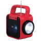 Jensen - Portable Bluetooth Rechargeable Speaker w/ Built-in Emergency USB Charging Port - Black/Red
