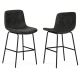 Simpli Home - Jolie Counter Height Stool (Set of 2) - Distressed Charcoal Grey