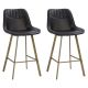 CorLiving - Christoff Modern Counter Height Barstool (Set of 2) - Black