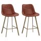 CorLiving - Christoff Modern Counter Height Barstool (Set of 2) - Brown