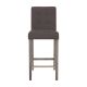 CorLiving - Leila Fabric Square Tufted Bar Height Barstool - Charcoal Brown