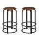 Walker Edison - Modern Industrial Round Kitchen Stool - Dark Coffee