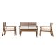 Walker Edison - Modern 4-Piece Acacia Wood Outdoor Chat Set - Dark Brown