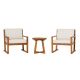 Walker Edison - Modern 3-Piece Acacia Wood Outdoor Chat Set - Brown