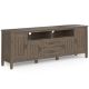 Simpli Home - Lev SOLID WOOD 72 inch Wide Contemporary TV Media Stand in Smoky Brown For TVs up to 80 inches - Smoky Brown