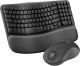 Logitech - Wave Keys MK670 Combo Ergonomic Wireless Keyboard and Mouse Bundle for Windows/Mac with Integrated Palm-rest - Graphite