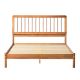 Walker Edison - Mid-Century Modern Slatted Solid Wood Queen Bedframe - Caramel