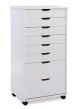 Linon Home Décor - Monte Eight-Drawer Rolling Storage Cart - Whitewash
