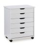 Linon Home Décor - Monte Wide Six-Drawer Rolling Storage Cart - Whitewash