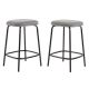 Walker Edison - Modern Upholstered Seat Counter Stool (2-Piece set) - Charcoal
