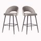 Walker Edison - Modern Upholstered Barstool (2-Piece set) - Mushroom