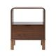 Walker Edison - Modern Curved-Frame 1-Drawer Solid Wood Nightstand - Brown