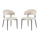 Walker Edison - Modern Curved Back Upholstered Dining Chair (2-Piece Set) - Ivory