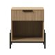 Walker Edison - Modern Reeded-Front 1-Drawer Nightstand - Coastal Oak