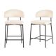 Walker Edison - Modern Curved Back Counter Stool (2-Piece Set) - Ivory