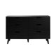 Walker Edison - Simple Dresser with Six Cut Out Handles - Black