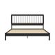 Walker Edison - Mid-Century Modern Slatted Solid Wood King Bedframe - Black