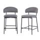Walker Edison - Modern Curved Back Counter Stool (2-Piece Set) - Charcoal