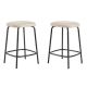Walker Edison - Modern Upholstered Seat Counter Stool (2-Piece set) - Ivory
