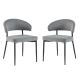Walker Edison - Modern Curved Back Upholstered Dining Chair (2-Piece Set) - Charcoal
