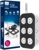Philips Surge Protector, 12 Outlet, 2 USB-A, 1 USB-C, 3000J, Braided Cord, 6ft - Dark Gray & Arctic White