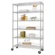 TRINITY - EcoStorage 6-Tier | 48x18x72 | Commercial Wire Shelving | NSF | w/ Backstands & Wheels | - Chrome