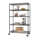 TRINITY - 5-Tier | 48x24x72 | Commercial Wire Shelving | NSF | w/ Wheels | - Black