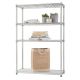 TRINITY - EcoStorage 4-Tier | 36x14x54 | Commercial Wire Shelving | NSF | w/ Liners | - Chrome