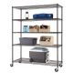 TRINITY - BASICS 5-Tier |60x24x72| Wire Shelving | NSF | w/ Wheels | - Black