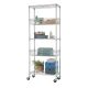 TRINITY - EcoStorage 5-Tier | 30x14x72 | Modular Commercial Wire Shelving | NSF | w/ Baskets & Wheels | - Chrome