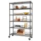TRINITY - 6-Tier | 48x18x72 | Commercial Wire Shelving | NSF | w/ Backstands & Wheels | - Black