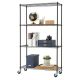 TRINITY - BASICS 4-Tier | 36x14x60 | Wire Shelving | NSF | w/ Wheels | - Black