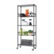 TRINITY - 5-Tier | 30x14x72 | Modular Commercial Wire Shelving | NSF |w/ Baskets & Wheels | - Black