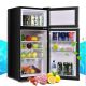 Costway - 2 Doors 3.4 cu ft. Unit Compact Mini Refrigerator Freezer Cooler - Black