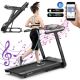 Costway - 4.75HP Folding Treadmill w/Preset Programs Touch Screen Voice/APP/Remote Control - Black