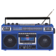QFX - RECHARGEABLE CASSETTE AM/FM/SW1-2 RADIO BLUETOOTH BOOMBOX WITH USB RECORDING - Blue