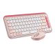Logitech - POP ICON COMBO Compact TKL Bluetooth Keyboard and Mouse Bundle with Programmable Quiet Keys and Buttons - Rose & Off-White