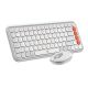 Logitech - POP ICON COMBO Compact TKL Bluetooth Keyboard and Mouse Bundle with Programmable Quiet Keys and Buttons - Off-white & Orange