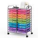Costway - 20 Drawer Rolling Storage Cart Scrapbook Paper Office School Organizer - Multicolor