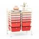 Costway - 12 Drawer Rolling Cart Storage Multicolor Scrapbook Paper Studio Organizer Bins - Gradient Pink