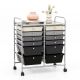 Costway - 12 Drawer Rolling Cart Storage Multicolor Scrapbook Paper Studio Organizer Bins - Gradient Gray