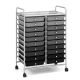 Costway - 20 Drawers Rolling Storage Cart Art Craft Organizer on Wheels Multipurpose - Gradient Gray