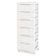 Costway - 1 PCS 7-Drawer Plastic Rolling Storage Cart with 4 Universal Wheels Dresser Cabinet - White