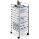 Costway - 10 Drawer Rolling Storage Cart Scrapbook Paper Office School Organizer - Clear
